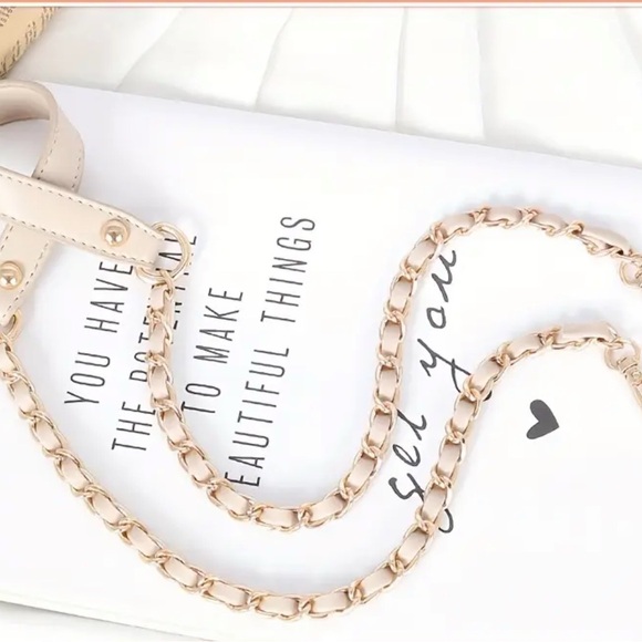 Accessories - Elegant Gold and Beige Bag Chain Strap